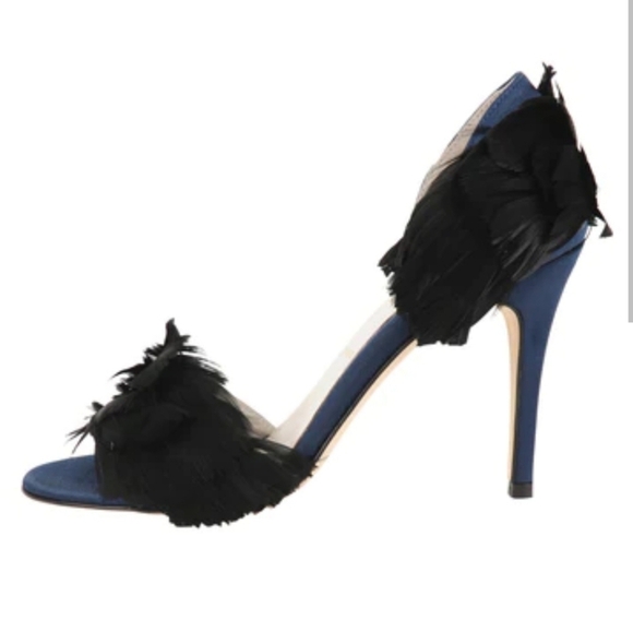 Something Bleu Hammond Feather Pump SZ 10 - Picture 1 of 8